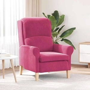 Фотьойл виненочервен кадифе 76x94x102 см с дървена рамка