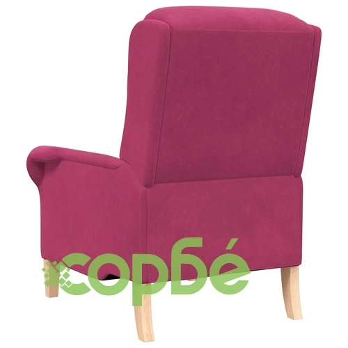 Фотьойл виненочервен кадифе 76x94x102 см с дървена рамка ➤ топ цена ➤ sorbe.bg