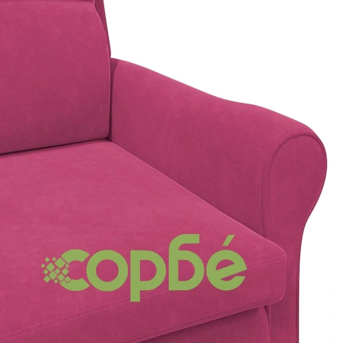 Фотьойл виненочервен кадифе 76x94x102 см с дървена рамка ➤ топ цена ➤ sorbe.bg