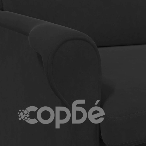 Фотьойл от кадифе черен 76x94x102 см с дървена рамка ➤ топ цена ➤ sorbe.bg