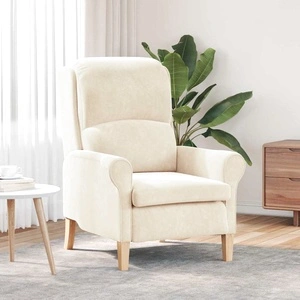 Кадифено кресло крем 76x94x102 см с дървена рамка