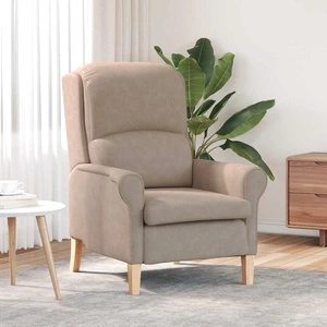 Фотьойл таупе 76x94x102 см от микрофибър с дървени крака