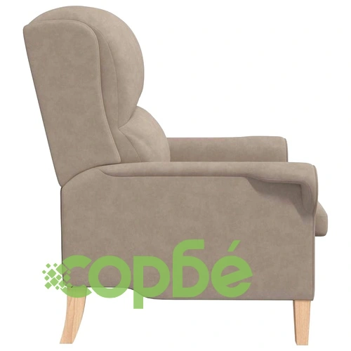 Фотьойл таупе 76x94x102 см от микрофибър с дървени крака ➤ топ цена ➤ sorbe.bg