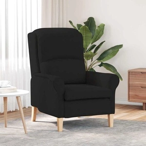 Фотьойл черен 76x94x102 см микрофибър с дървени крака