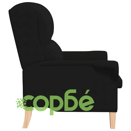 Фотьойл черен 76x94x102 см микрофибър с дървени крака ➤ топ цена ➤ sorbe.bg