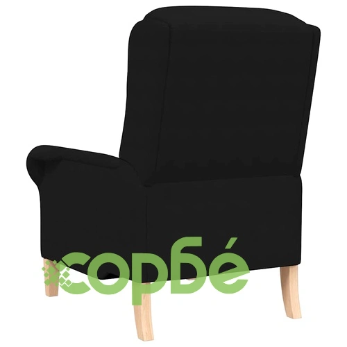 Фотьойл черен 76x94x102 см микрофибър с дървени крака ➤ топ цена ➤ sorbe.bg