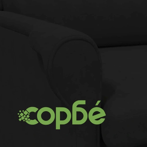 Фотьойл черен 76x94x102 см микрофибър с дървени крака ➤ топ цена ➤ sorbe.bg