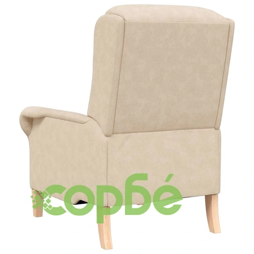 Ергономичен фотьойл Крем 76x94x102 см от микрофибър ➤ топ цена ➤ sorbe.bg