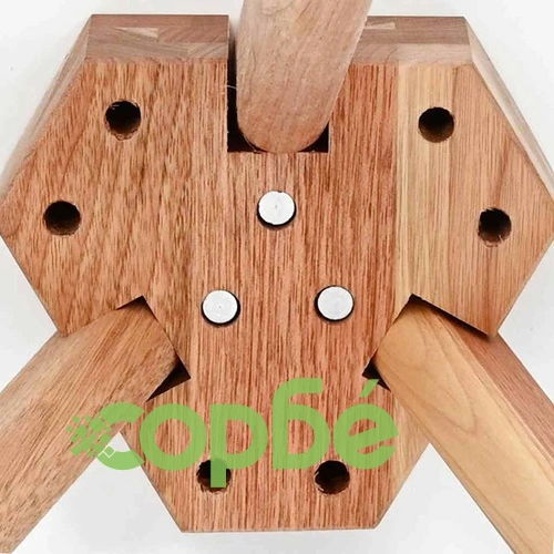 Комплект масички за кафе от орехово дърво и MDF 50x50x46 см - 3 броя ➤ топ цена ➤ sorbe.bg