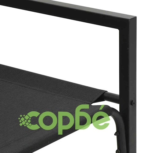 Градинска пейка от стомана с прахово покритие черна 180 x 72.5 x 71 см ➤ топ цена ➤ sorbe.bg