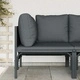Ъглов диван за открито с възглавници от стомана антрацит 80x80x71 см