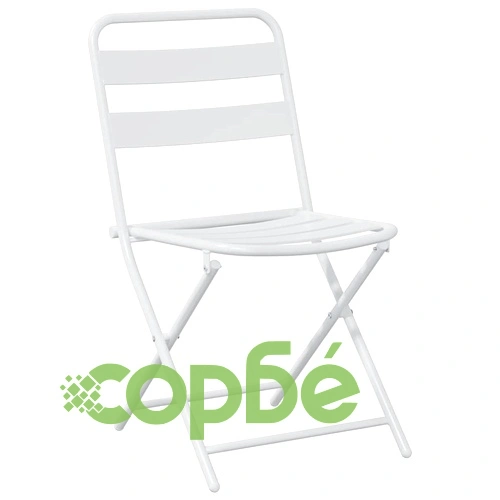 Бистро комплект 3 части сгъваем бял стомана 50x50x72 см ➤ топ цена ➤ sorbe.bg