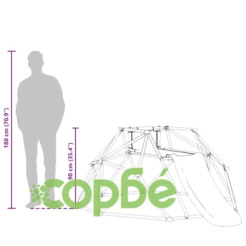 Детска дъга за катерене със пързалка синя стомана 236x178x90 см ➤ топ цена ➤ sorbe.bg