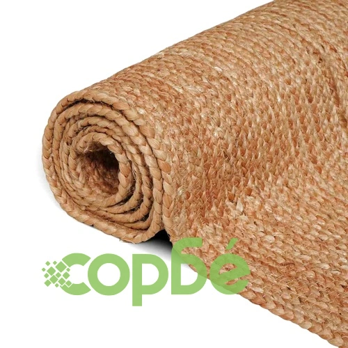 Килим от Естествена Юта в Бежов Цвят 300 x 300 cm, Ръчно Изработен ➤ топ цена ➤ sorbe.bg