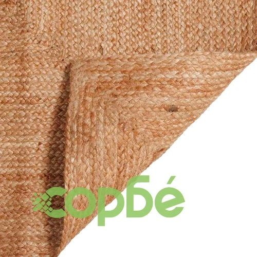 Килим от Естествена Юта в Бежов Цвят 300 x 300 cm, Ръчно Изработен ➤ топ цена ➤ sorbe.bg