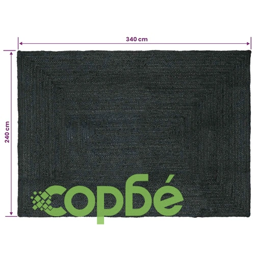 Килим за всекидневна, правоъгълен, тъмносиво, юта, 240 x 340 см ➤ топ цена ➤ sorbe.bg