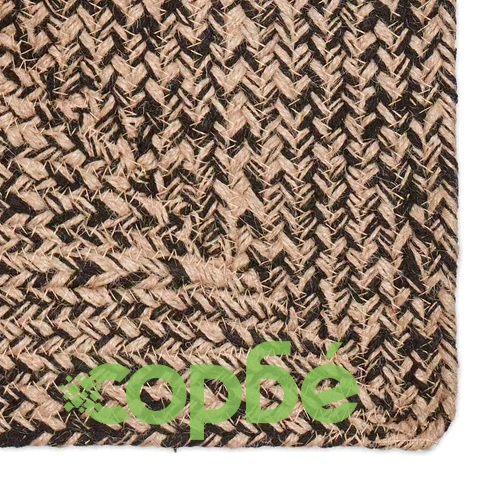 Килим от юта, правоъгълен, естествено и черно, 80 x 400 см ➤ топ цена ➤ sorbe.bg