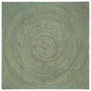 Килим от юта 200 x 200 cm, маслиненозелен, ръчно тъкан