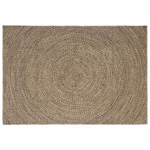 Килим за площ от юта, естествено и черно, 240 x 340 см