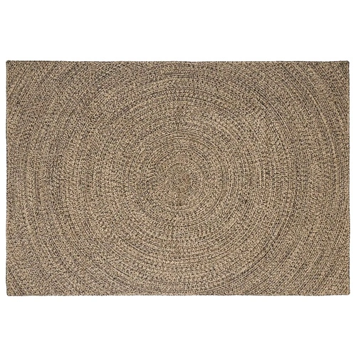 Килим за площ от юта, естествено и черно, 240 x 340 см ➤ топ цена ➤ sorbe.bg