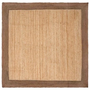 Килим от юта 200 x 200 см, сив и естествен цвят
