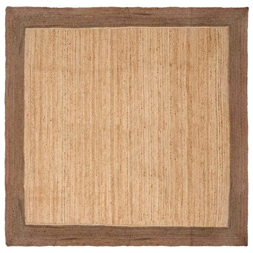 Килим от юта 200 x 200 см, сив и естествен цвят ➤ топ цена ➤ sorbe.bg