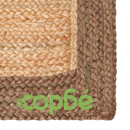 Килим от юта 200 x 200 см, сив и естествен цвят ➤ топ цена ➤ sorbe.bg