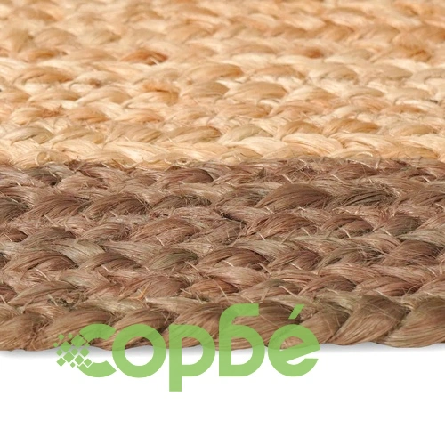 Килим от юта 200 x 200 см, сив и естествен цвят ➤ топ цена ➤ sorbe.bg