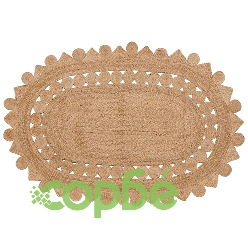 Килим от юта бежов 152 х 245 см за дневна ➤ топ цена ➤ sorbe.bg