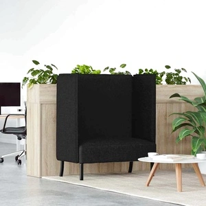 Диван с висока облегалка 109x56x121 см, текстил, черен