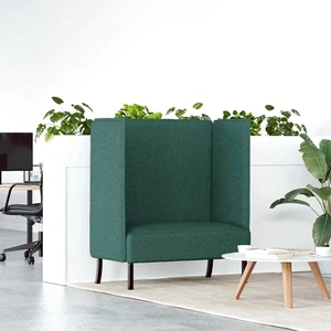 Диван с висока облегалка тъмнозелен 109x56x121 см текстил