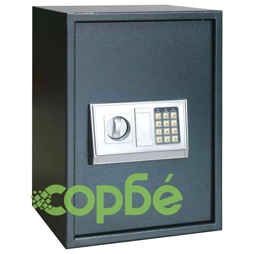 Цифров електронен сейф с рафт Тъмносив 35x31x50 см Стомана ➤ топ цена ➤ sorbe.bg