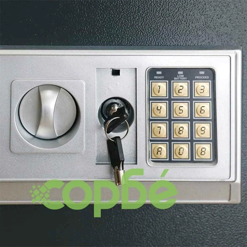 Цифров електронен сейф с рафт Тъмносив 35x31x50 см Стомана ➤ топ цена ➤ sorbe.bg