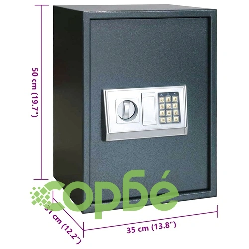Цифров електронен сейф с рафт Тъмносив 35x31x50 см Стомана ➤ топ цена ➤ sorbe.bg