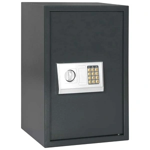 Електронен цифров сейф с рафт тъмносив 40x35x60 см стомана