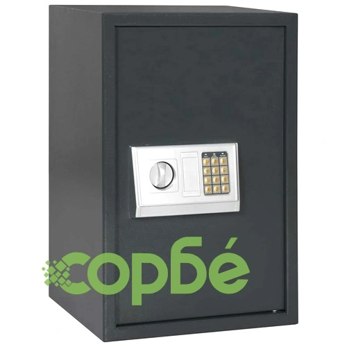 Електронен цифров сейф с рафт тъмносив 40x35x60 см стомана ➤ топ цена ➤ sorbe.bg