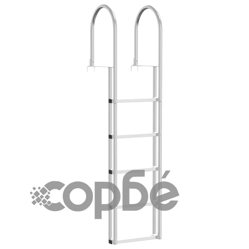 Алуминиева Докова Стълба със 5 Стъпала - Сребриста, 45 x 11.5 x 190 см, до 150 кг ➤ топ цена ➤ sorbe.bg