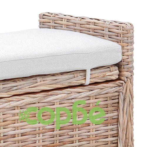 Пейка с рафт за съхранение GENDT, ратан, естествен цвят, 110 x 40 x 50 см ➤ топ цена ➤ sorbe.bg