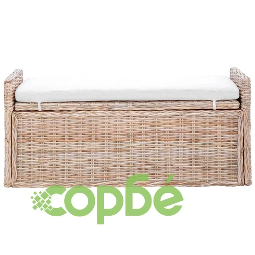 Пейка с рафт за съхранение GENDT, ратан, естествен цвят, 110 x 40 x 50 см ➤ топ цена ➤ sorbe.bg