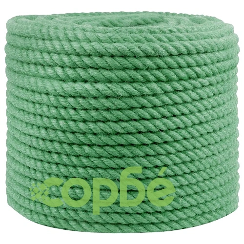 Въже от юта 14 мм, Зелено, 100% Тоса юта, 3-пластово ➤ топ цена ➤ sorbe.bg