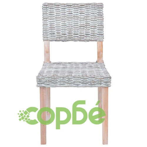 Трапезен стол GENDT 2 бр. Кубу Ратан, Бял лак, 46 x 55 x 84 см ➤ топ цена ➤ sorbe.bg