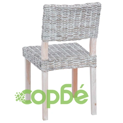 Трапезен стол GENDT 2 бр. Кубу Ратан, Бял лак, 46 x 55 x 84 см ➤ топ цена ➤ sorbe.bg