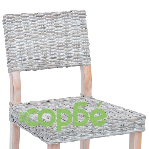 Трапезен стол GENDT 2 бр. Кубу Ратан, Бял лак, 46 x 55 x 84 см ➤ топ цена ➤ sorbe.bg