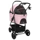 Сгъваема количка за домашни любимци с покривало 600D оксфорд тъкан розова 78x54x101 см