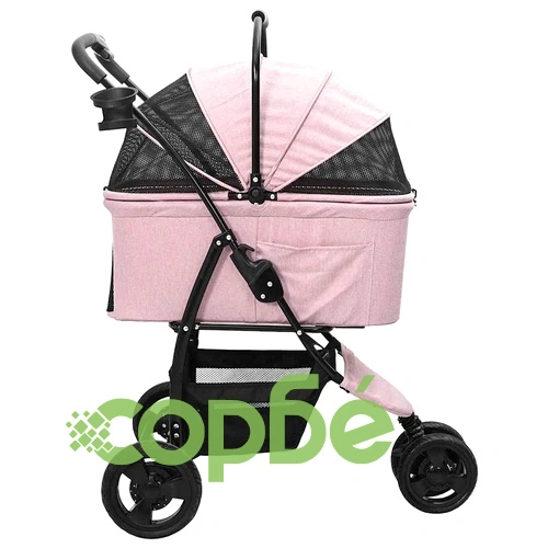 Сгъваема количка за домашни любимци с покривало 600D оксфорд тъкан розова 78x54x101 см ➤ топ цена ➤ sorbe.bg