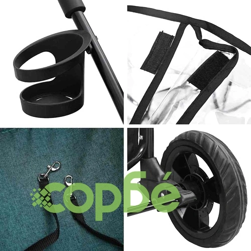 Сгъваема количка за домашни любимци 2в1 с покривало - зелена 78x54x101 см ➤ топ цена ➤ sorbe.bg