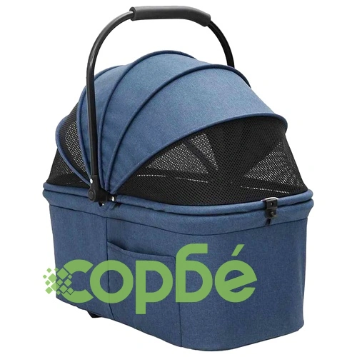 Сгъваема количка за домашни любимци 2 в 1 с покривало, синя, 78 x 54 x 101 см ➤ топ цена ➤ sorbe.bg