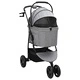 Сгъваема количка за домашни любимци 2в1 с дъждобран - сива 78x54x101 см