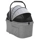 Сгъваема количка за домашни любимци 2в1 с дъждобран - сива 78x54x101 см