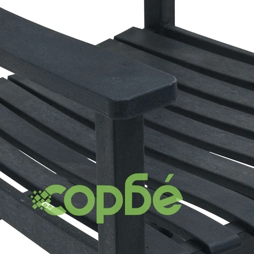 Люлеещ се стол от полиетилен черен 65x84x114 см за градина ➤ топ цена ➤ sorbe.bg